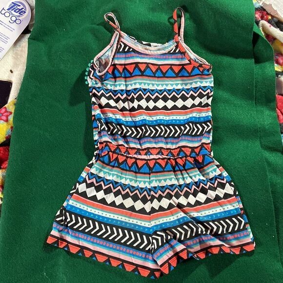 Okie Dokie Girls Romper Multicolor Tribal Print Size Large One-Piece Outfit - Picture 2 of 3